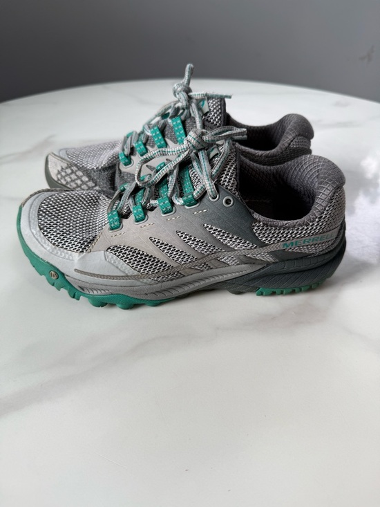 Merrell Shoes - Merrell Gray & Teal Outdoor Trail Sneakers
